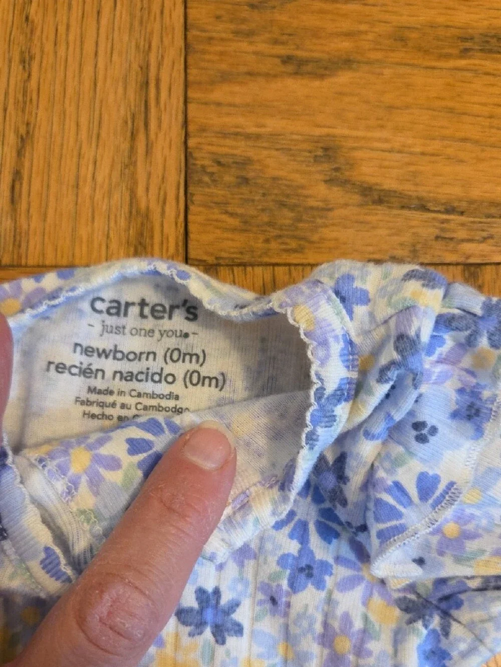 Carter's Blue & Yellow Floral Footed One-Piece